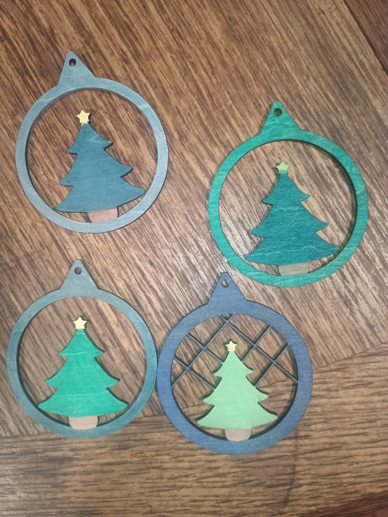 christmas ball - trees painted