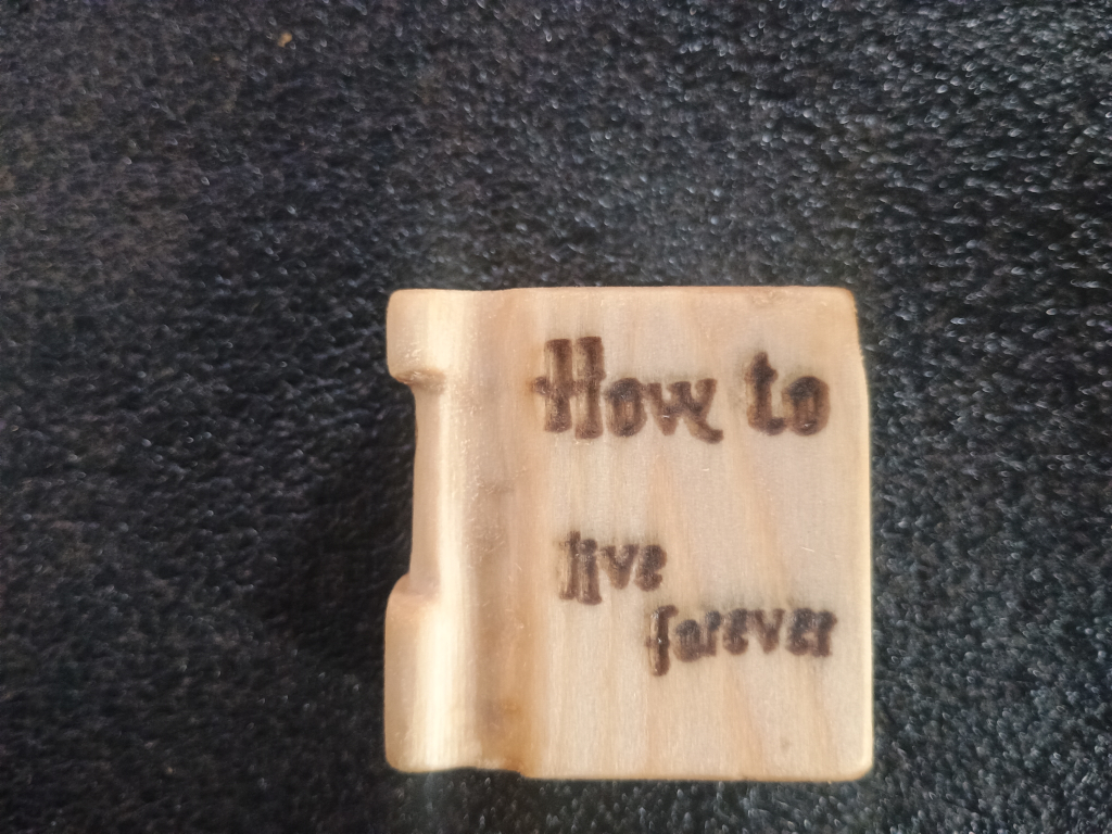 Book about how to live forever - front